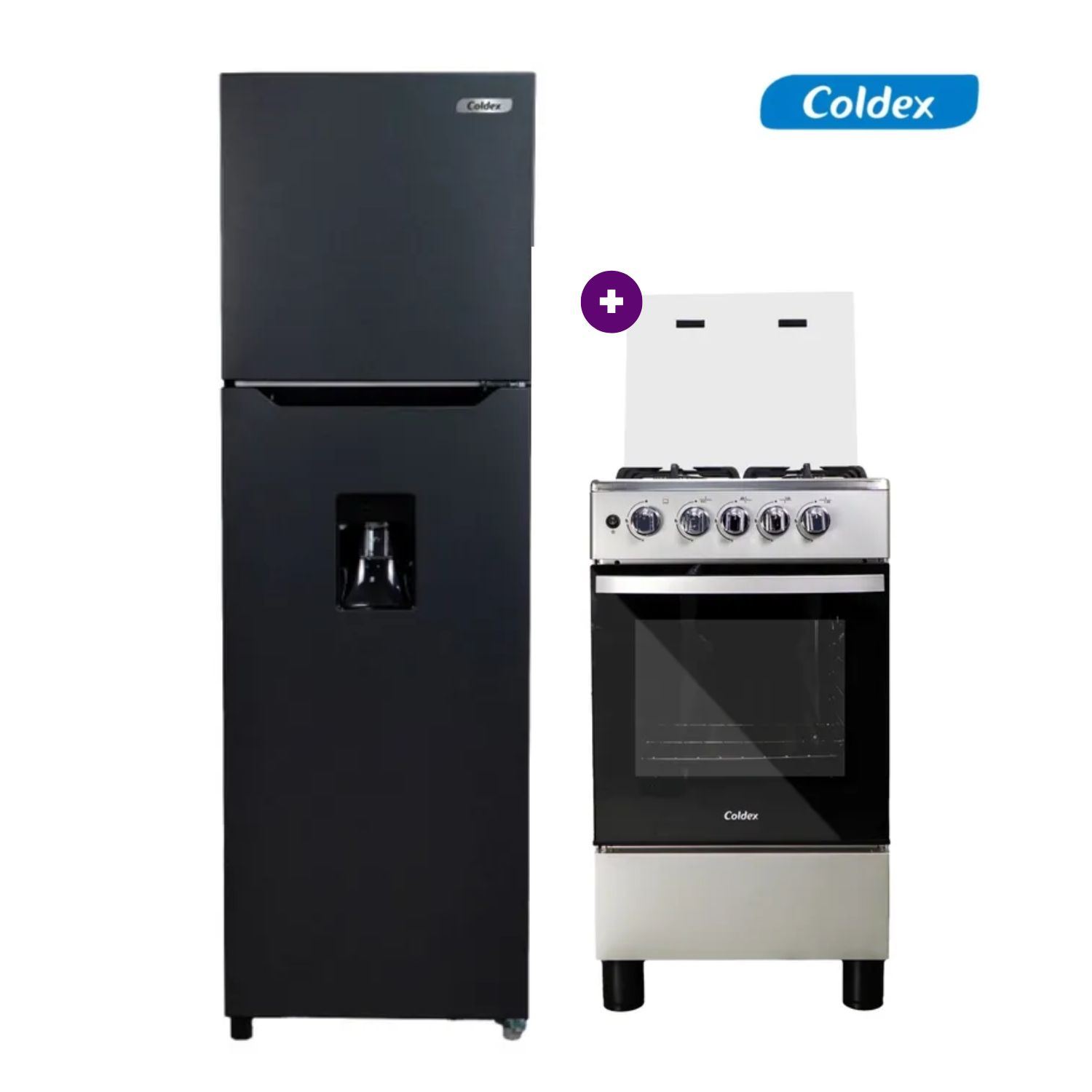 Combo Refrigeradora Coldex 263LT NF RX280PLUS + Cocina Coldex 50CM 4Q CX505PLUS